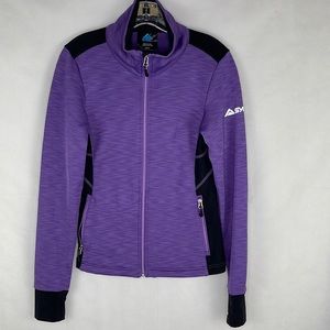 Sync Purple with Black Accent Fleece Zippered Ski / Winter Sport Top